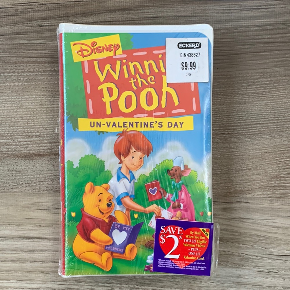 Disney Winnie The Pooh Un Valentine’s Day Movie New VHS VCR tape vintage walt